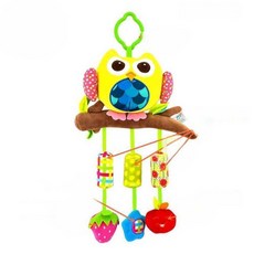 신생아 모빌 치발기 임신선물 차량용 유모차 딸랑이, 1개, 상세페이지 참고, 4. 올빼미 (노랑)