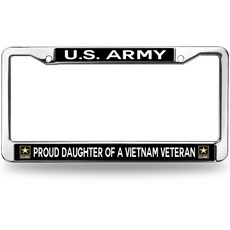 자랑스러운 베트남 베테랑 딸 딸랑이 방지 번호판 프레임 미 육군 프레임 애국인을 위한, 2026-03-MY001-2pi-393