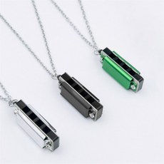 아랫채상점 휴대용 미니 하모니카 미니악기, 실버