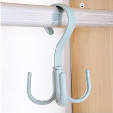 qqwq-102멀티기능 회전식 네발후크 옷모자 가방 스카프 수납걸이 옷장용 현관행거, 블루, 8개