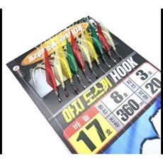 백경 아디 도스끼 훅 17호 본선8호 지선5호 20cm 10본 왕열기 왕볼락 카드채비, 1개