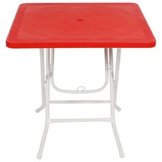지오리빙 접이식 플라스틱 사각 테이블, 레드