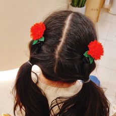 BEEU 비유 카네이션 꽃 머리핀 쉬폰 카네이션 집게핀 똑딱핀