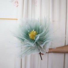 噴色牡丹商場櫥柜裝扮活動現場布置舞臺氛圍營造花園裝飾仿真花仿真花永生花人造花乾燥花永不凋零拍照道具假花裝飾居家裝飾, 墨綠色約50cm