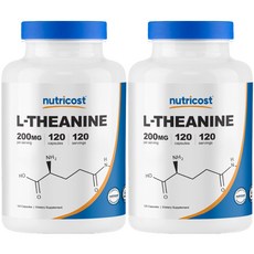 nutricost 茶胺酸膠囊 200mg, 120顆, 2罐