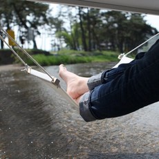 인터바겐 발해먹 다리해먹 책상해먹 발걸이 발그네 풋스툴, 1개, 블랙 스트라이프