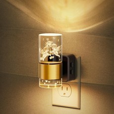 JandCase 야간 조명 플러그 인 벽 엔젤 3000K+RGB 10색 LED 황혼에서 새벽까지 센서 생일 홈 데코를 위한 밝기 1050100L 조정 가능, Long Bubble-3000K, 2