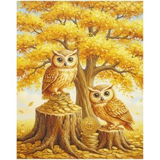 보석십자수 캔버스형 부엉이 diy 40 x 50 cm, 1개, CH078 1개, CH078