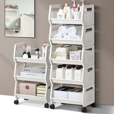 한그레이스 멀티트롤리 수납정리함 옷정리수납함 장, 3단 화이트