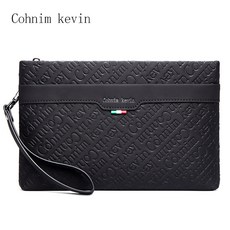 Cohnim Kevin 男士手拿包 商務休閒手包, 黑色（專櫃禮盒）