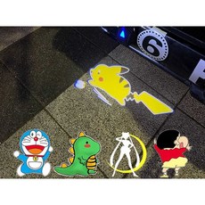 자동차 도어라이트 움직이는 캐릭터 프로젝터 조명, 도라에몽, 1개