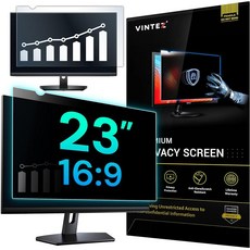 와이드 스크린 컴퓨터 모니터용 58.4cm(23인치) 컴퓨터 프라이버시 스크린 필터 - 눈부심 방지 - 데이터 기밀성을 위한 긁힘 방지 보호 필름 - 16:9 화면 비율 - 무