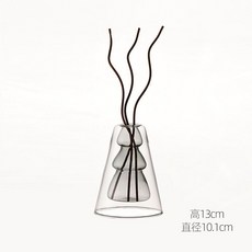 香氛擴香瓶 擴香 附贈擴香棒 房間香氛 無火香薰 高硼硅玻璃, 1個, 內灰色