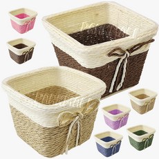 지사 리본 미니 바구니 (10-12cm 소품 사탕바구니 계란 부활절바구니 소품정리함 공예 인테리어), L랜덤12x12, 1개