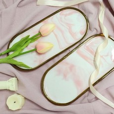 악세사리 대리석 트레이 미니 플레이트 화장대 소품 정리 1P, 1개, 상세페이지 참조
