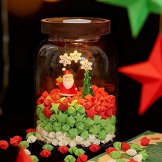 聖誕節星星人diy夜燈高級桌面房間裝飾擺件平安夜送女生閨蜜禮物, 1個, 星星許願瓶小夜燈-捕夢星光,空罐