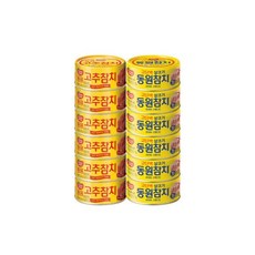 동원참치 스프레드 고소마요 100g x10개, 라이트스탠다드 참치 85g x 6캔 + 고추참치 85g