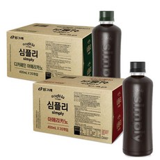 아카페라 심플리 아메리카노 400mlx20펫 /디카페인 400mlx20펫 중 택1, 400ml, 20개