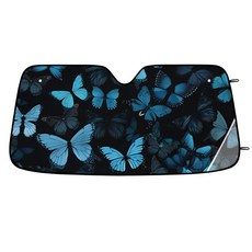 자동차 앞유리 그늘막용 선바이저 그늘막 선 프로텍터 더 시원한 차량용 선쉐이드 실내 열 및 자외선 차단 55 27 5인치 꽃 녹색, butterflies