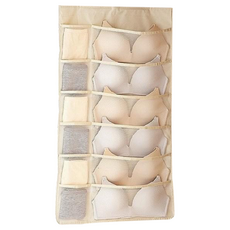 15層30層衣架式收納口袋壁掛式內衣收納袋, 淺褐色