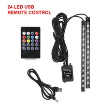 LED 자동차 풋 라이트 원격 음성 제어 앰비언트 램프 자동 장식 24 36 48/72 분위기 램프