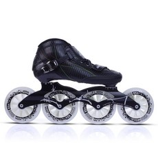 시티런 성인 레이싱 스케이트화 풀세트 인라인 스케이팅 초급 열가소성, 1개, 블랙