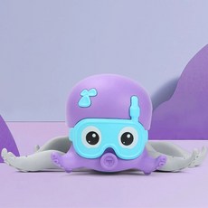 살아있는문어발 어린이 목욕 문어 장난감, 블루, 블루