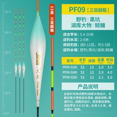 PF 浮漂 升級套裝 鯽魚漂 鰱鳙 納米漂 吃鉛1-4.7g, 1個, PF09野釣/黑坑/湖庫大物鰱鱅三目加粗,【一支裝】3號
