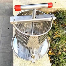 手動壓榨機 加厚不銹鋼榨蜜機 小型蜂蜜榨汁機 家用壓蜜機 酒糟渣分離機, 1個, 新款彎嘴+1個過濾袋