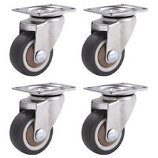 1인치 1.5인치 가구바퀴 무소음 회전형 캐스터 고무재질, 1세트