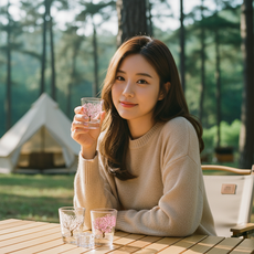 온도 감응형 벚꽃 술잔 반투명 유리 소주잔 캠핑 이색 선물 각인잔, 상세페이지 참조, 1개