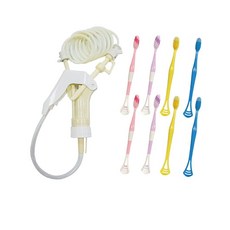 派樂立潔牙行動式沖牙器1組加贈兩用牙刷8支-隨身沖牙器 免插電 強力水柱清洗牙縫 深入有效 刮舌苔牙刷