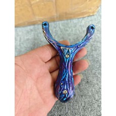 鈦合金TC21材質 開口單卡 表面炫彩深雕烤色, 如圖所示, 1個