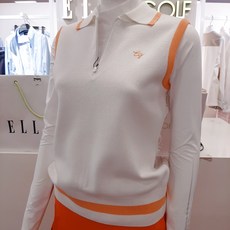 엘르골프 앞뒤반전포인트로 다양하게연출가능한 반집업폴로조끼스웨트 6J-43103820