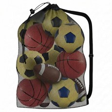 Tsctswk 엑스트라 라지 메시 볼 백 101.6cm x 76.2cm(40인치 30인치) 드로스트링 코치용 튼튼한 스포츠 네트 자루(1) 118722, Black