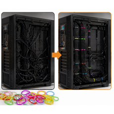 조립PC 선정리 묶음 끈 노란색, 4개