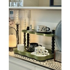 2단 협탁 테이블 침대 옆 컵 정리대 수납 선반, 6. 사다리꼴 3단 그레이