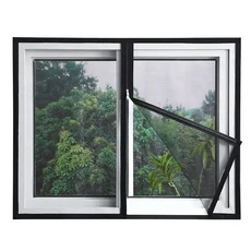 지퍼형 모기장 가정용 무타공 자가 접착식 설치 간편 통기성 및 투명 검정색, 02 width 150cm