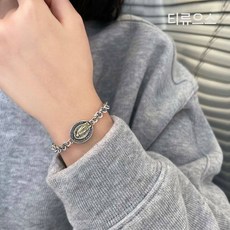 티류으스 천주교용품 과달루페 성모상 은 팔찌 성물 묵주 복고풍