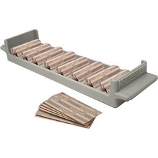 동전 포장지가 있는 헤비 듀티 달러 트레이 - 트레이당 최대 $200까지 보관 가능 롤과 루즈 체인지를 위한 스태킹 가능한 정리함 소매 비즈니스 개인용, Dollar (1 Tray)