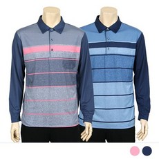 여성용 긴팔 스트라이프 카라 티셔츠