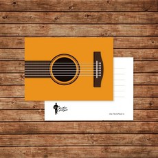 Guitar Player 橘色吉他明信片 卡片 生日卡片 酷卡 postcard, 1個, 單張明信片