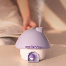 하이라라 버섯나라 미스트 3세대 무소음 무드등 미니 탁상용 가습기 + 필터5P, 라비 퍼플