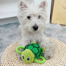 狗狗磨牙玩具 耐咬寵物繩結玩具, 1個, 小烏龜【棉繩拔河 內置發聲氣囊, N/A