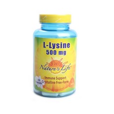 Nature's Life L-離胺酸膠囊 500mg, 100顆, 1罐