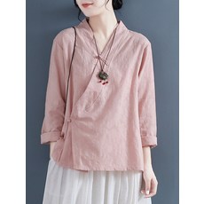 개량한복저고리 여성 린넨 법복 퓨전 긴팔 저고리 코튼