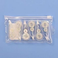 迷你修正帶 6個裝 馬卡龍色系 順滑不易斷 24米塗改帶, 1個, 透明色款,一袋6個24M