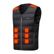 22개의 발열 구역 전기 발열 조끼 3가지 모드 겨울용 발열 재킷 세탁 가능 V넥 보온 의류 야외 사이클링 낚
