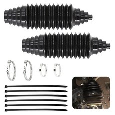 DYEKNEE 자동차 스티어링 기어 볼 케이지 더스트 커버 2개 케이블 타이 및 클램프가 있는 두꺼운 고온 방지 녹 프로텍터 누출 로드 커버 자동차용 범용 블랙 17891