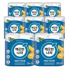 깨끗한나라 데일리 키친타올 130매 2롤 8팩, 1개, 1매입